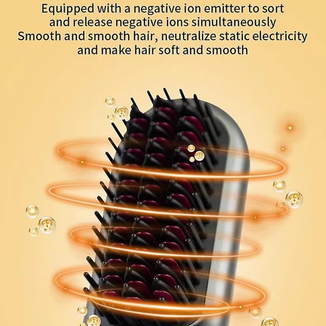مشط حراري للشعر قابل للشحن 9600 مللي أمبير 230 درجة مئوية Cordless Hair Straightener Brush