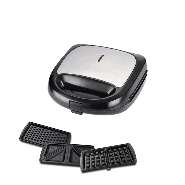 صانع السندوتشات 3 في 1 دايو Daewoo 3 In 1 Sandwich Maker With Grill Waffle And Stainless Steel Panel