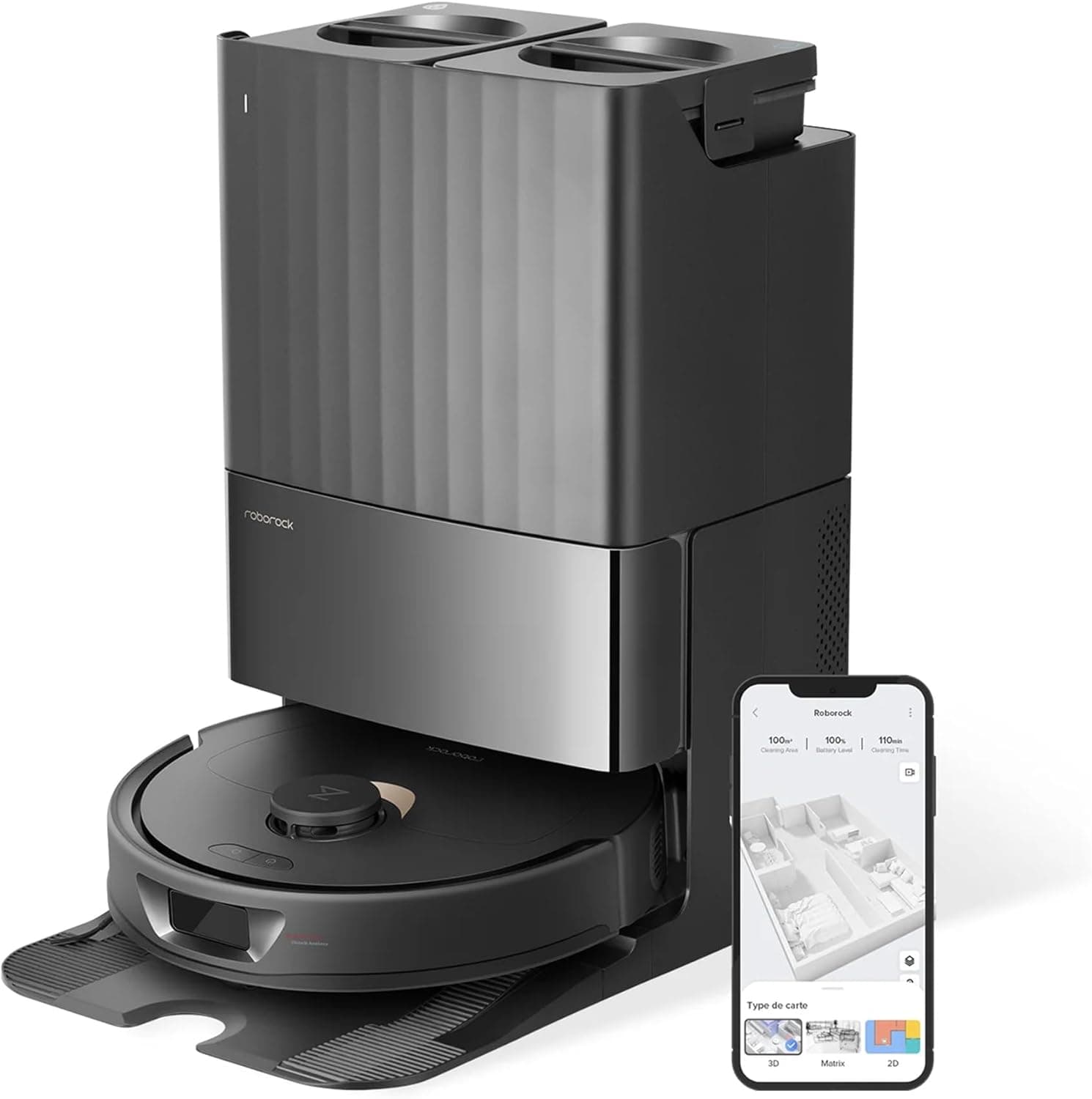 Roborock Qrevo Pro Robot Vacuum, Mop Extend, 7000Pa Suction Power, Liftable Mop, Hot Mop Wash
