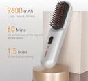 مشط حراري للشعر قابل للشحن 9600 مللي أمبير 230 درجة مئوية Cordless Hair Straightener Brush