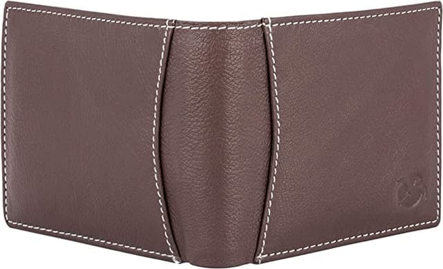 محفظه رجاليه صغيره جلد طبيعي فلاينغ فوسيل بني Flying Fossil Genuine Leather Hand-Crafted Wallet For Men Bifold Leather Wallet