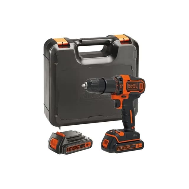 دريل كهربائي صغير لا سلكي بمحركين مع صندوق معدات بلاك اند ديكر Black+Decker Cordless 2 Gear Combi Hammer Drill With Kitbox