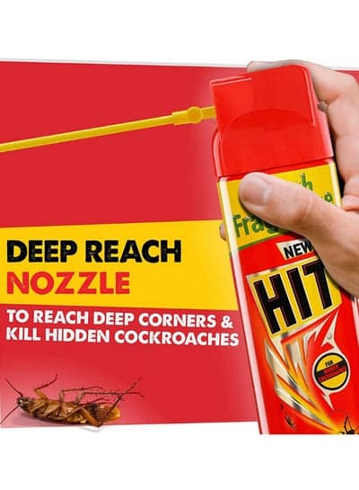 Godrej Hit Cockroach & Crawling Insect Killer Spray For Home & Office Red 600 Ml