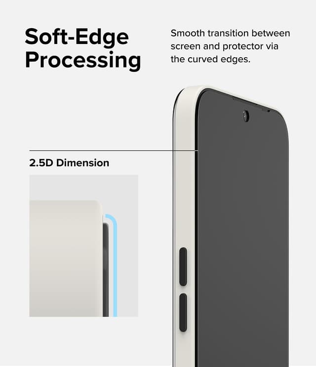 لاصقة حماية شاشة لهاتف ناثينج فون 2a زجاج 2 قطعة رينجكي Ringke Full Cover Tempered Glass Screen Protector Compatible with Nothing Phone (2a)