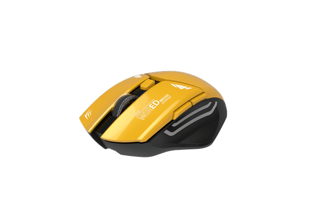 Porodo Gaming 2in1 2.4G Wireless Mouse DPI 1600 - Yellow