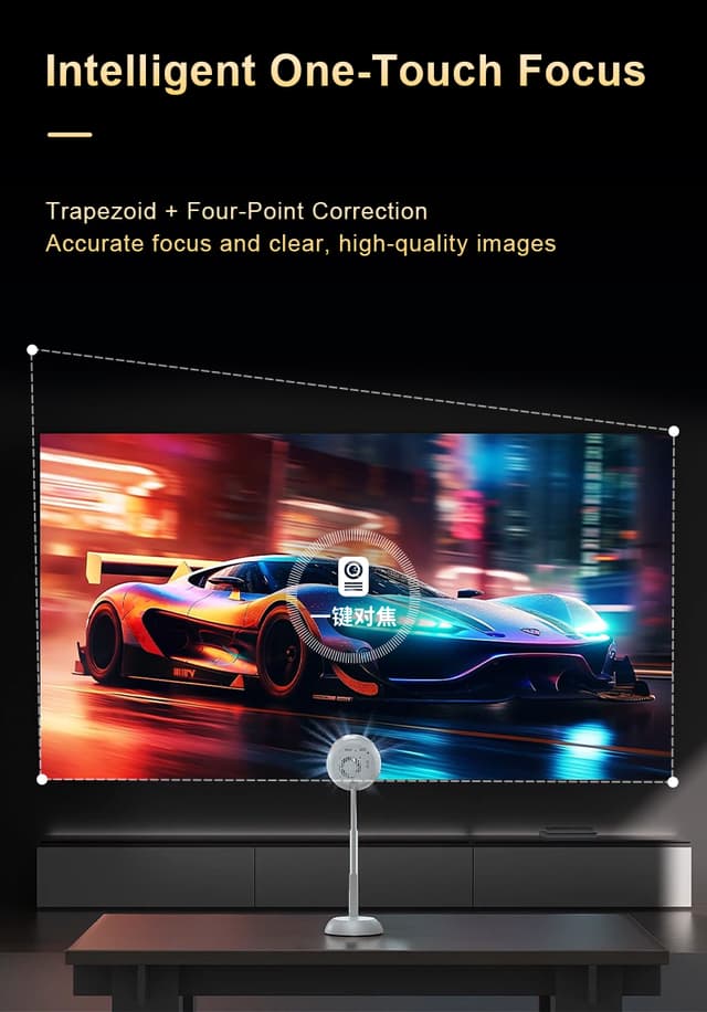 بروجكتر صغير منزلي 120 بوصة 1080 بكسل مع حامل مدمج Liftable Portable Smart projector TS-6