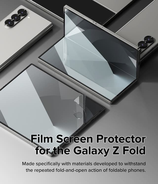 واقي شاشة حماية لجوال سامسونج جالاكسي Z فولد 6 قطعتين رينجكي Ringke Dual Easy Film Compatible with Samsung Galaxy Z Fold 6 Screen Protector
