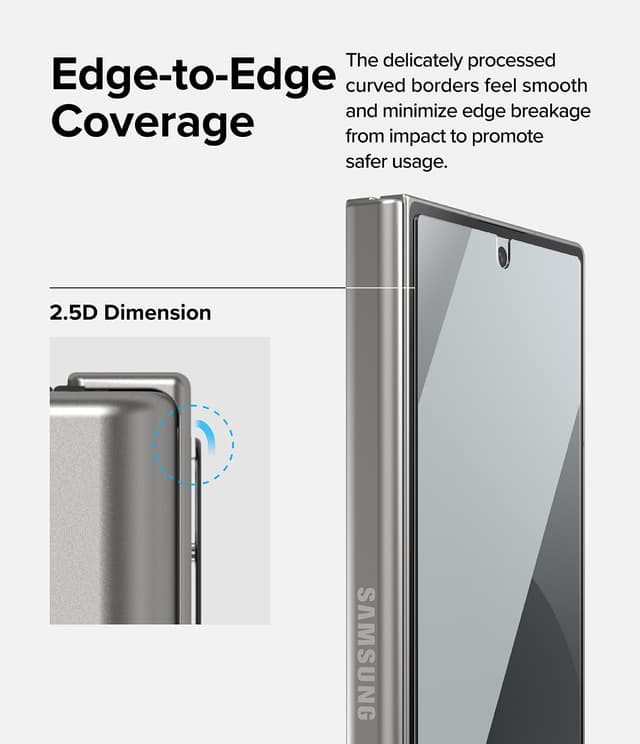 غطاء شاشة لجوال سامسونج جالاكسي Z فولد 6 5G (2024) زجاج قطعتين رينجكي Ringke Cover Display Glass Compatible with Samsung Galaxy Z Fold 6 5G (2024)