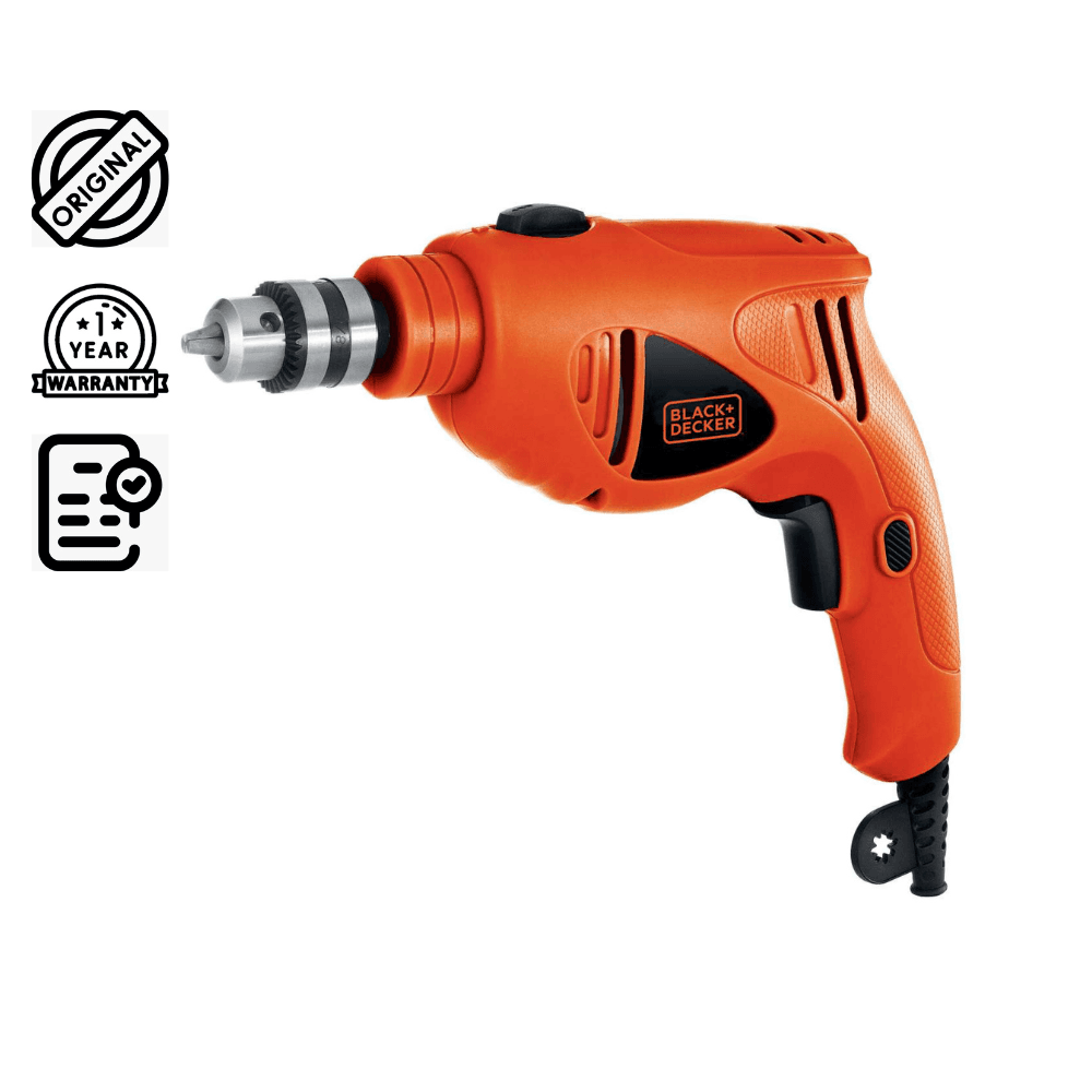 Open Box 500w 2,800 Rpm Corded Variable Speed Hammer Drill, Depth Gauge & 5 Drill Bits , Orange/Black