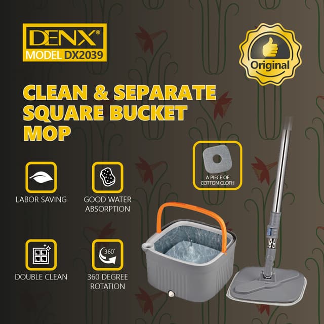Denx Dx2039 Rotary Squeeze Mop and Bucket