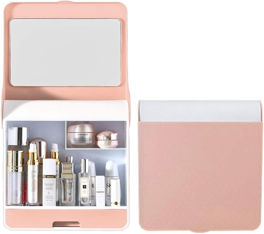 Cosmetic Storage Rack With Mirror