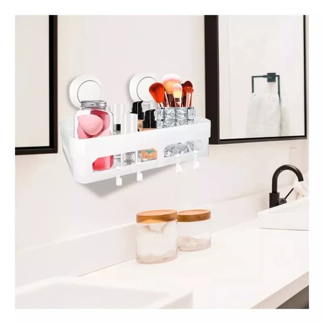 رف حمام منظم جداري لمستلزمات الحمام Single layer sucker shelf