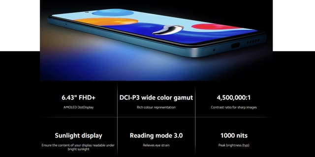 Xiaomi Redmi Note 11 Dual SIM 6GB RAM 128GB 4G LTE, Star Blue MediaTek Helio G88 Processor, 6.43" AMOLED DotDisplay, 50MP Camera, 5000mAh Battery, 33W Pro Fast Charging