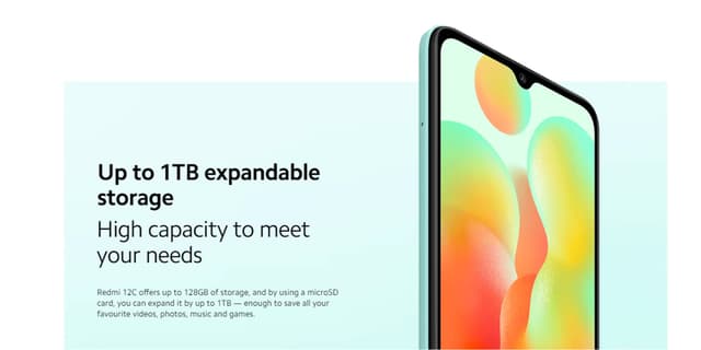 موبايل جوال ريدمي 12 سي رام 3 جيجا 64 جيجا تخزين رمادي شاومي Xiaomi Redmi 12C Dual-SIM