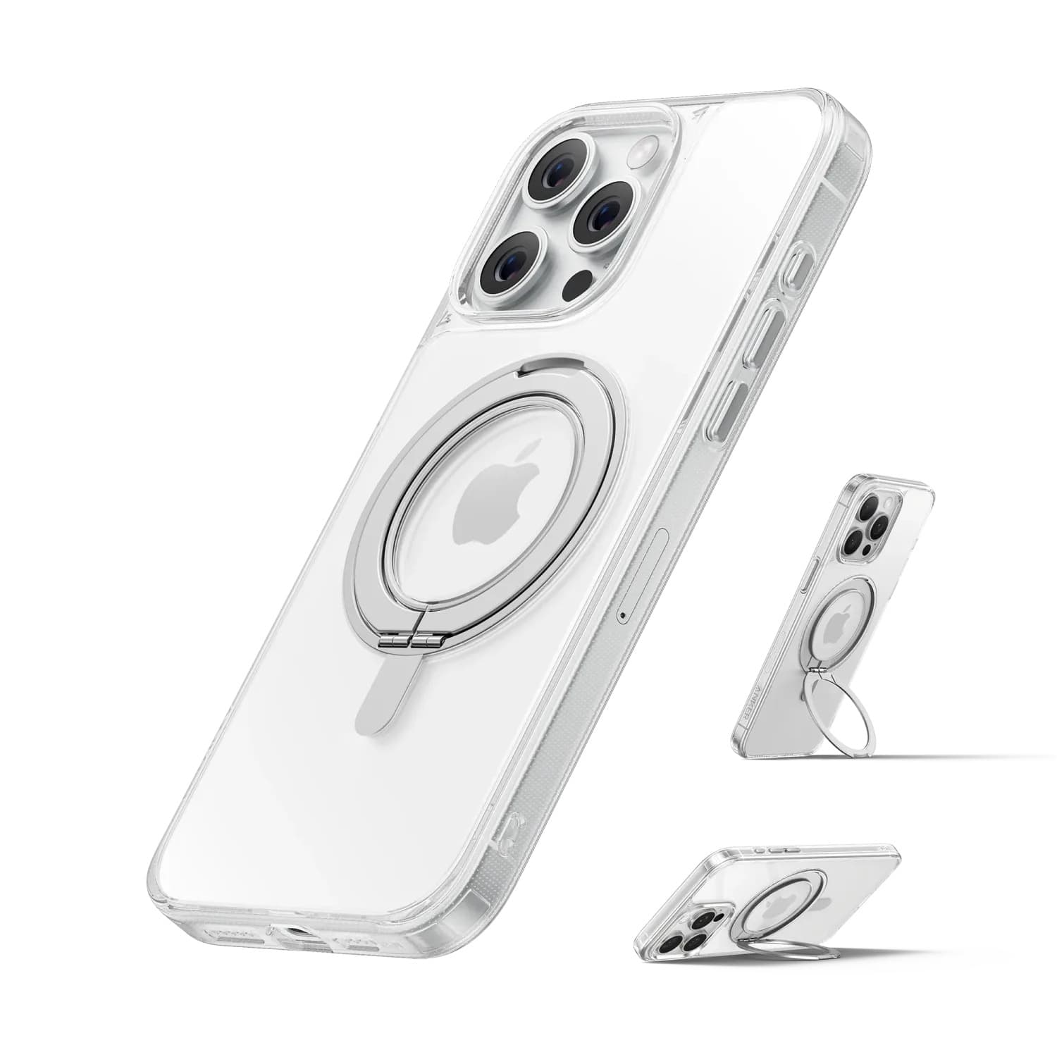 كفر جوال ايفون 16 برو شفاف انكر مع ستاند مدمج Anker iPhone 16 Pro Magnetic Clear Case With Ring Stand