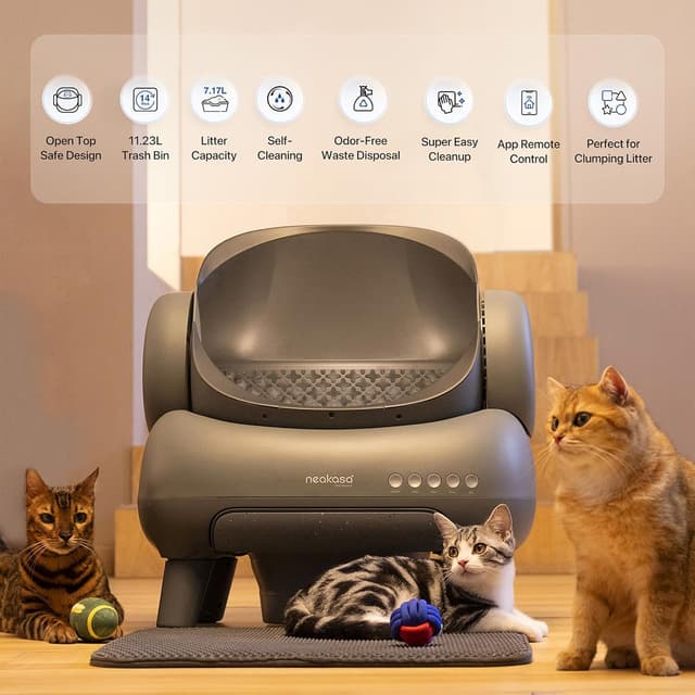 Neakasa M1 Open-Top Self Cleaning Cat Litter Box, Automatic Cat Litter Box with APP Control