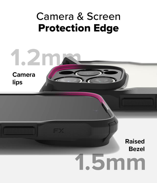 Ringke Fusion-X Compatible with iPhone 16 Pro Case Cover Transparent Hard Back Soft Flexible TPU Bumper Scratch Resistant Shockproof Protection iPhone 16 Pro Back Phone Cover- Black