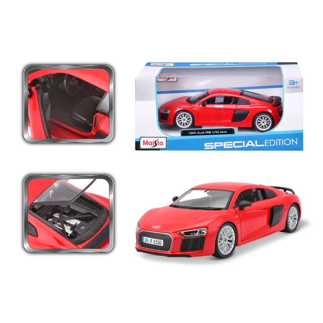 لعبة سيارة أودي R8 V10 بلس مقاس 1:24 أحمر مايستو Maisto Audi R8 V10 Plus - 145380
