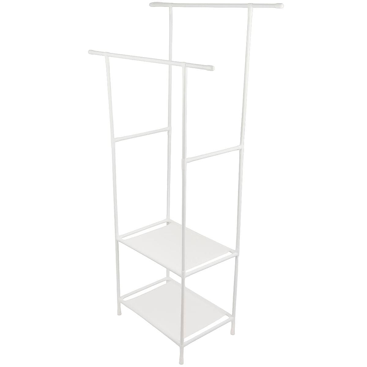 علاقة ملابس عمودية مع رفوف تخزين Floor Standing Clothes Hanger