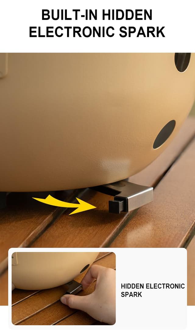 موقد غاز للرحلات مع مقلاة ستانلس ستيل مدمجة 2300 واط Outdoor Portable Gas Stove Nonstick Cooking frying pan