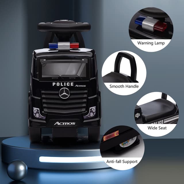 سيارة دفع مرسيدس بنز أكتروس لإطفاء الحرائق باللون الأسود من شركة مايتس  Myts Mercedes Benz Actros Fire Fighting Push Car Black