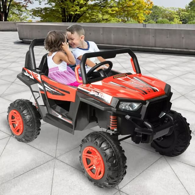 عربة أطفال كهربائية للركوب على الطرق الوعرة  باللون الأحمر من شركة مايتس فانكي Myts Funky Kids' Off-Road Electric Ride-On Buggy - Red