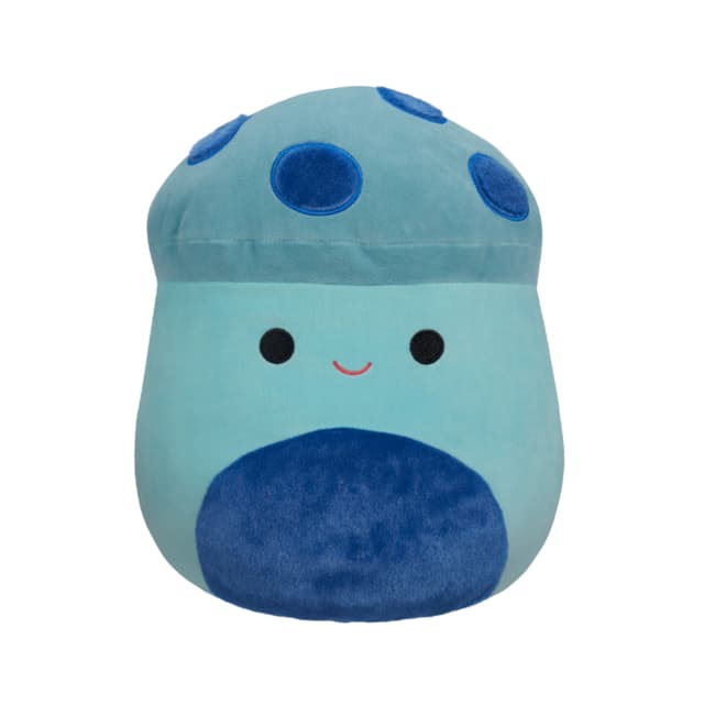 12 inch Medium Plush Ankur Teal Mushroom with Blue Fuzzy Spots and Belly Officially Licensed Kellytoy Plush Toy Colorful Soft Gift for Kids Girls & Boys Washable Squishy Stuff Toy Multicolor All Age - 35156