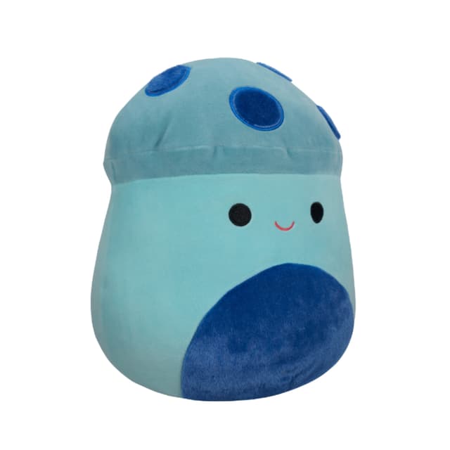 12 inch Medium Plush Ankur Teal Mushroom with Blue Fuzzy Spots and Belly Officially Licensed Kellytoy Plush Toy Colorful Soft Gift for Kids Girls & Boys Washable Squishy Stuff Toy Multicolor All Age - 144862