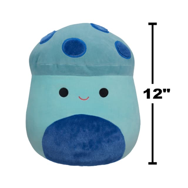 12 inch Medium Plush Ankur Teal Mushroom with Blue Fuzzy Spots and Belly Officially Licensed Kellytoy Plush Toy Colorful Soft Gift for Kids Girls & Boys Washable Squishy Stuff Toy Multicolor All Age - 144865