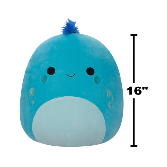 دمية محشوة ديجمون إغوانا 16 بوصة أزرق سماوي من سكويشمالوز Squishmallows Dijimon Cyan Blue Iguana with Blue Hair Plush Toy