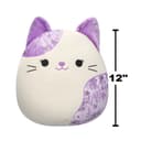 12 inch Medium Plush White Velvet Cat with Purple Ears and Spot Officially Licensed Kellytoy Plush Toy Colorful Soft Gift for Kids Girls & Boys Washable Squishy Stuff Toy Multicolor All Age
