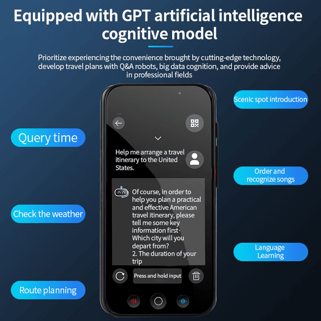 جهاز ترجمة فورية ذكي 142 لغة 2000 مللي أمبير Smart Instant D8 Voice Translator Device