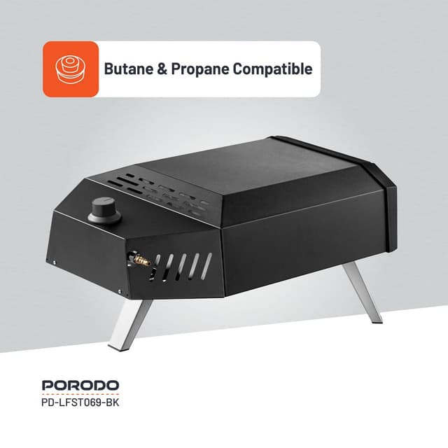 Porodo Lifestyle 12" Pizza Outdoor Oven with Foldable Legs