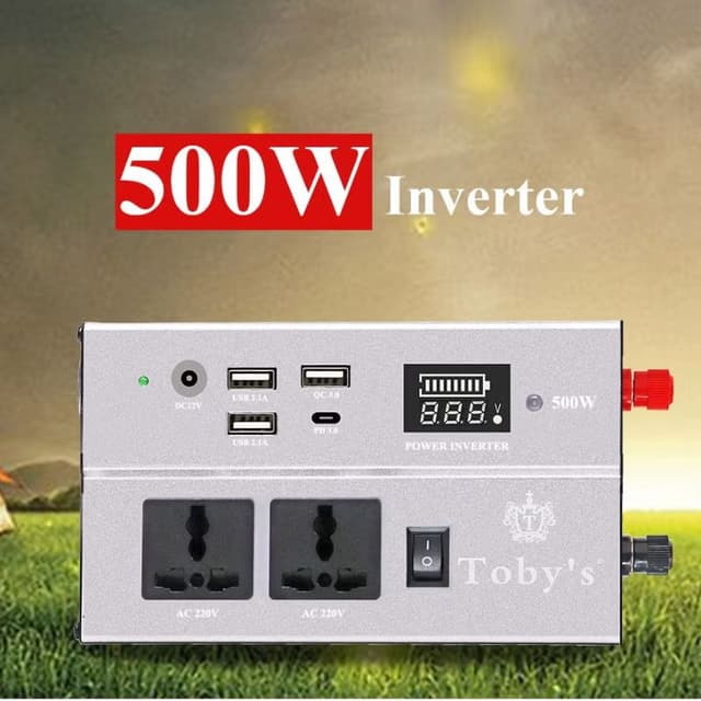 بطارية رحلات متنقلة 70 أمبير مع انفرتر 500 واط توبيز Toby's Rechargeable Battery With Power Inverter