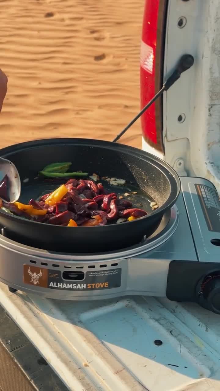 Al Hor 2 in 1 Stove Portable Camping Oven with Piezo-Ceramic Ignition 2.3 kW Power Butane Gas 220g Canister