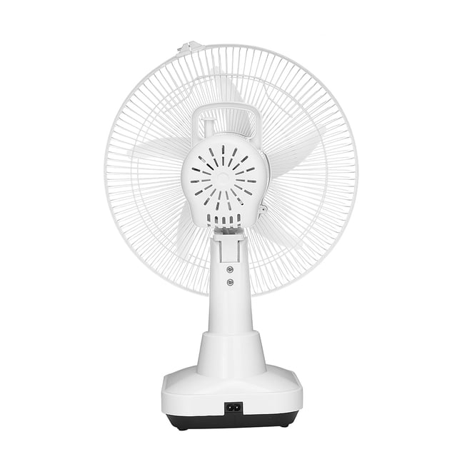 Geepas GF21118 12'' Rechargeable Fan - 2 Speed Settings with 6 Hours Continuous Working & 24 Hours LED Light - 5000 Mah Battery - Ideal for Office, Home & Outdoor Use