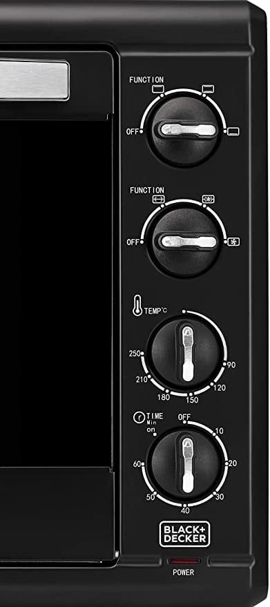 فرن كهربائي زجاجي وتوستر للتحميص 55 لتر بلاك اند ديكر BLACK+DECKER 55 L Glass Electric Oven And Toaster For Roasting