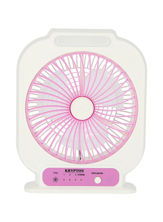 Krypton 8 inch Rechargeable Powerful Table Fan With LED Night Light 900 g 45 W KNF222 White