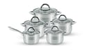 طقم آواني طهي (ستانلس ستيل) 10 قطع Royalford 10Pcs Stainless Steel Cookware Set