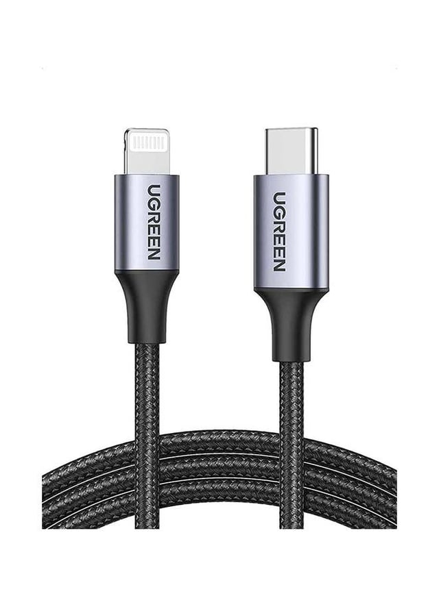 UGREEN iPhone Cable 1M [MFi Certified] USB C to Lightning Fast Charging Wire Braided Cord 18W Fast PD Charge for iPhone 13/12/11/XS/Pro Max /Pro/Mini/SE/ ipad 9 black