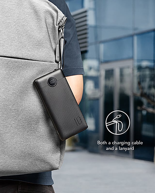 باور بانك بطارية 20000 ميلي أمبير مع كابلات مدمجة فيجر Veger Power Bank with 4 Cables