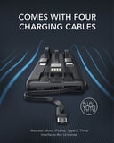 باور بانك بطارية 20000 ميلي أمبير مع كابلات مدمجة فيجر Veger Power Bank with 4 Cables