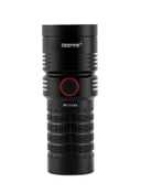 Geepas Waterproof Led Flashlight With Power Bank Aluminum Housing With 25w High Power Led 15 Hours Working Time With Power Reminder Overcharge And Discharge Protection Compact And Portable Design Perfect