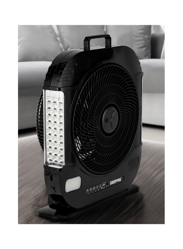 مروحة أرضية 12 انش 3 شفرات 40 واط قابلة لإعادة الشحن جيباس Geepas 12" Rechargeable Fan With Remote Control With Led Light Function