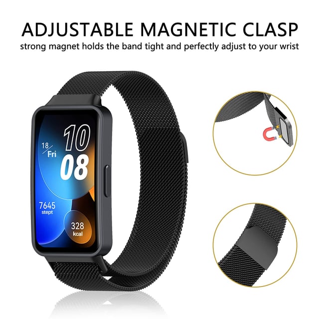 سوار ساعة ميلانيز لهواوي باند 8 و 9 لون غولد روز من او اوزون O Ozone Milanese Straps Compatible with Huawei Band 8 | Band 9