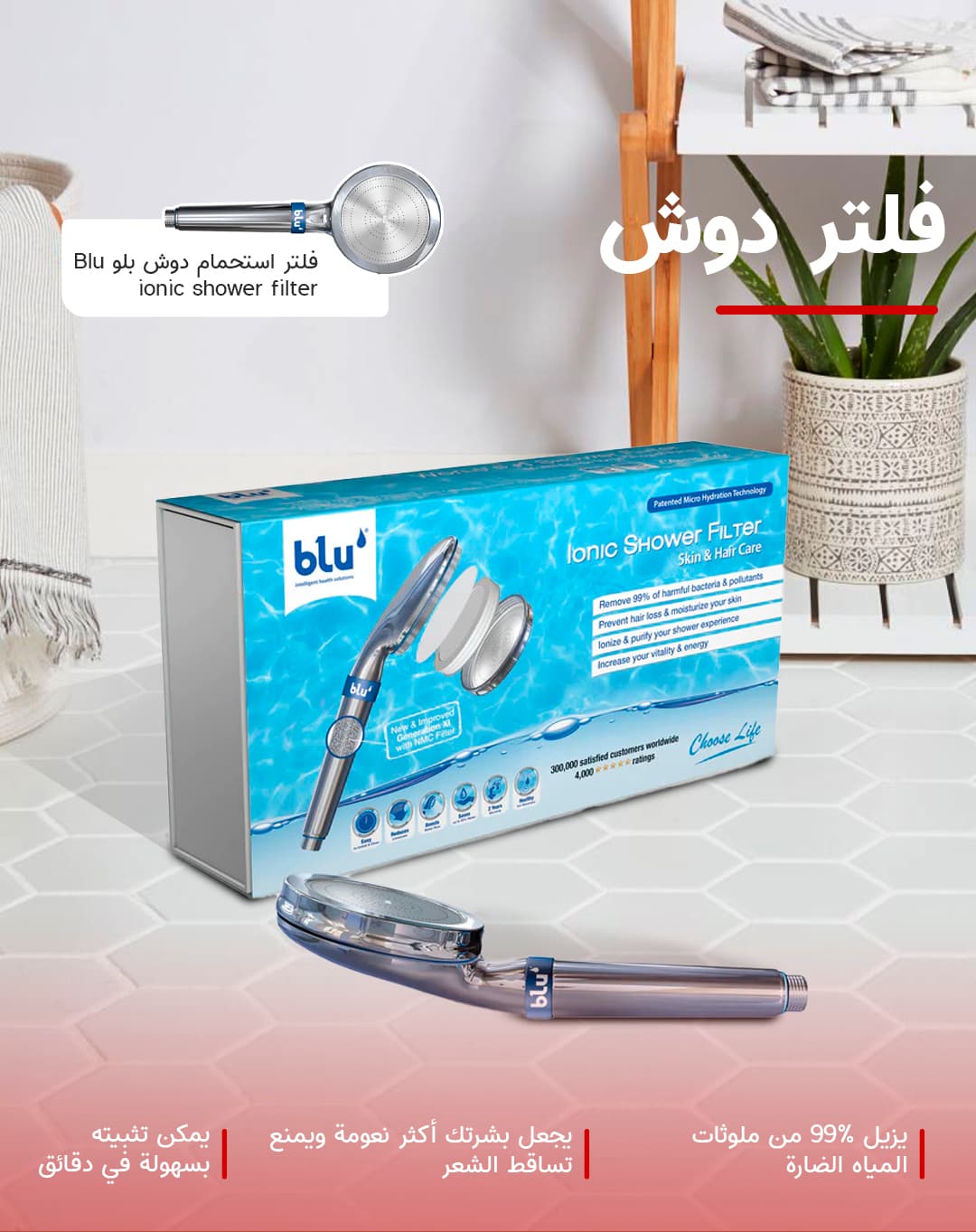 Blu ionic shower filter