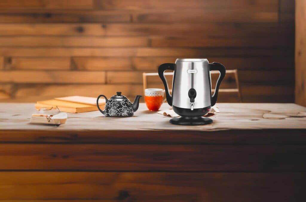 غلاية ماء كبيرة وابريق شاي سماور كهربائي جرين لايون